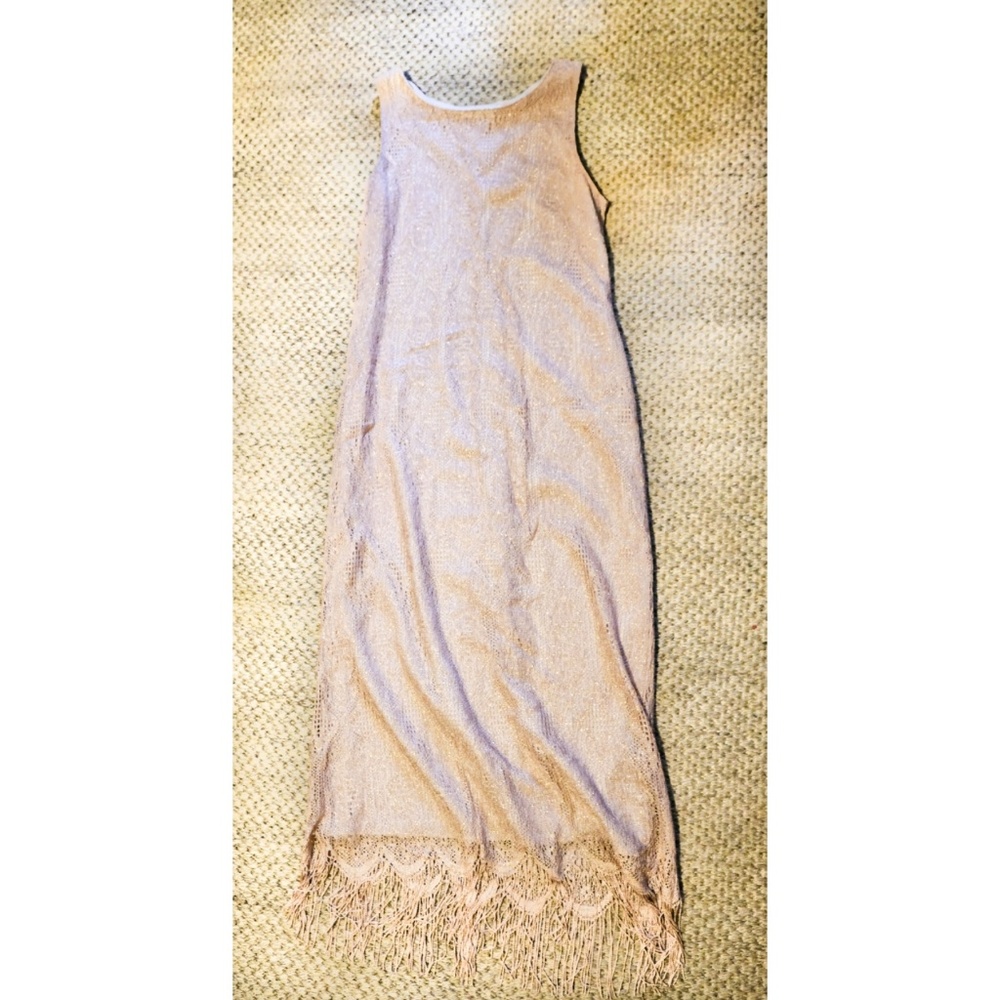 Vintage Gold 1920's Dress with Frills